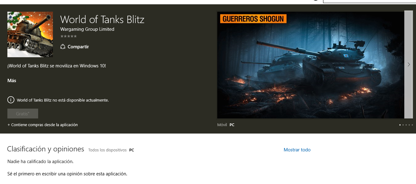 World of Tanks Blitz ya cuentan con apartado en la Windows Store