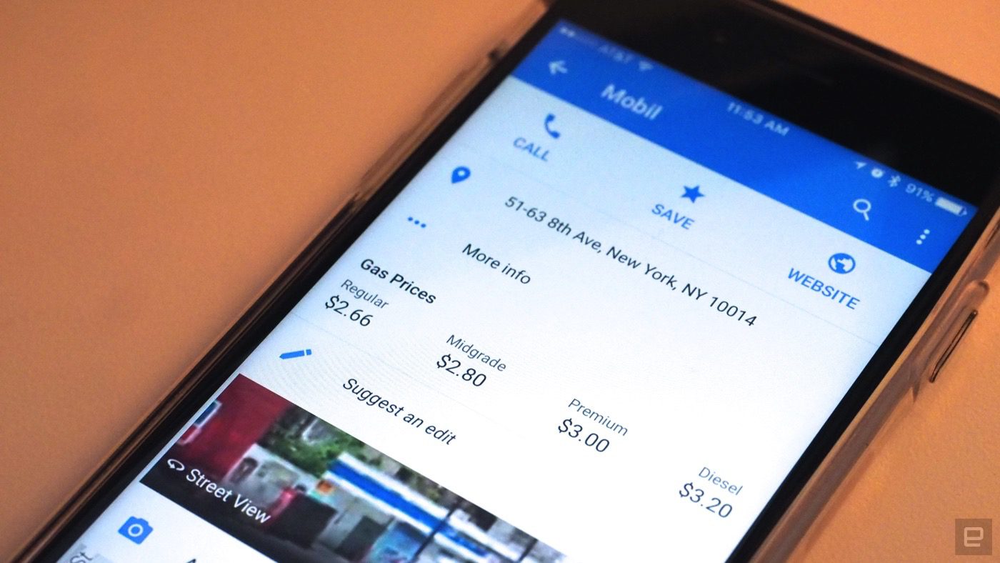 Google Maps para iOS ahora te dice el costo de la gasolina