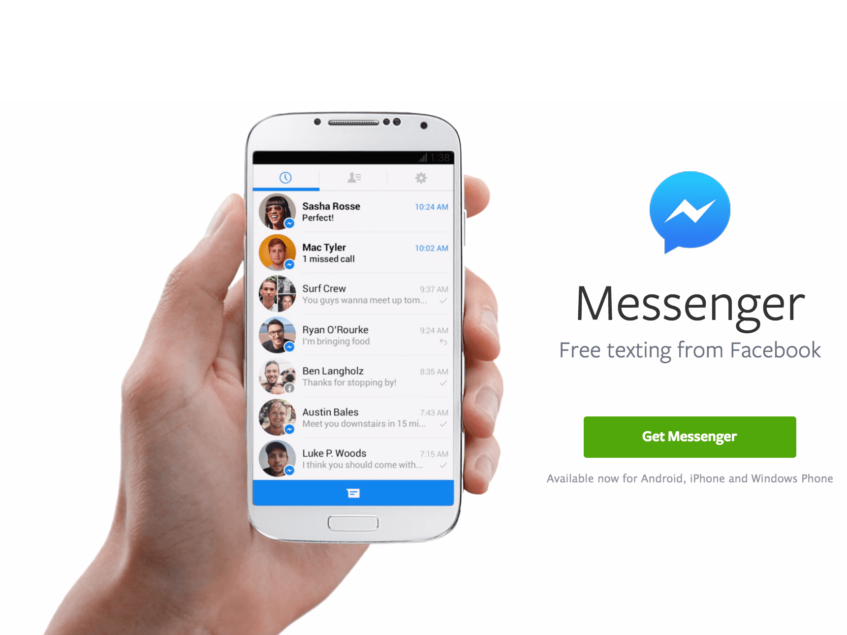 Facebook anuncia que Messenger podrá gestionar mensajes SMS