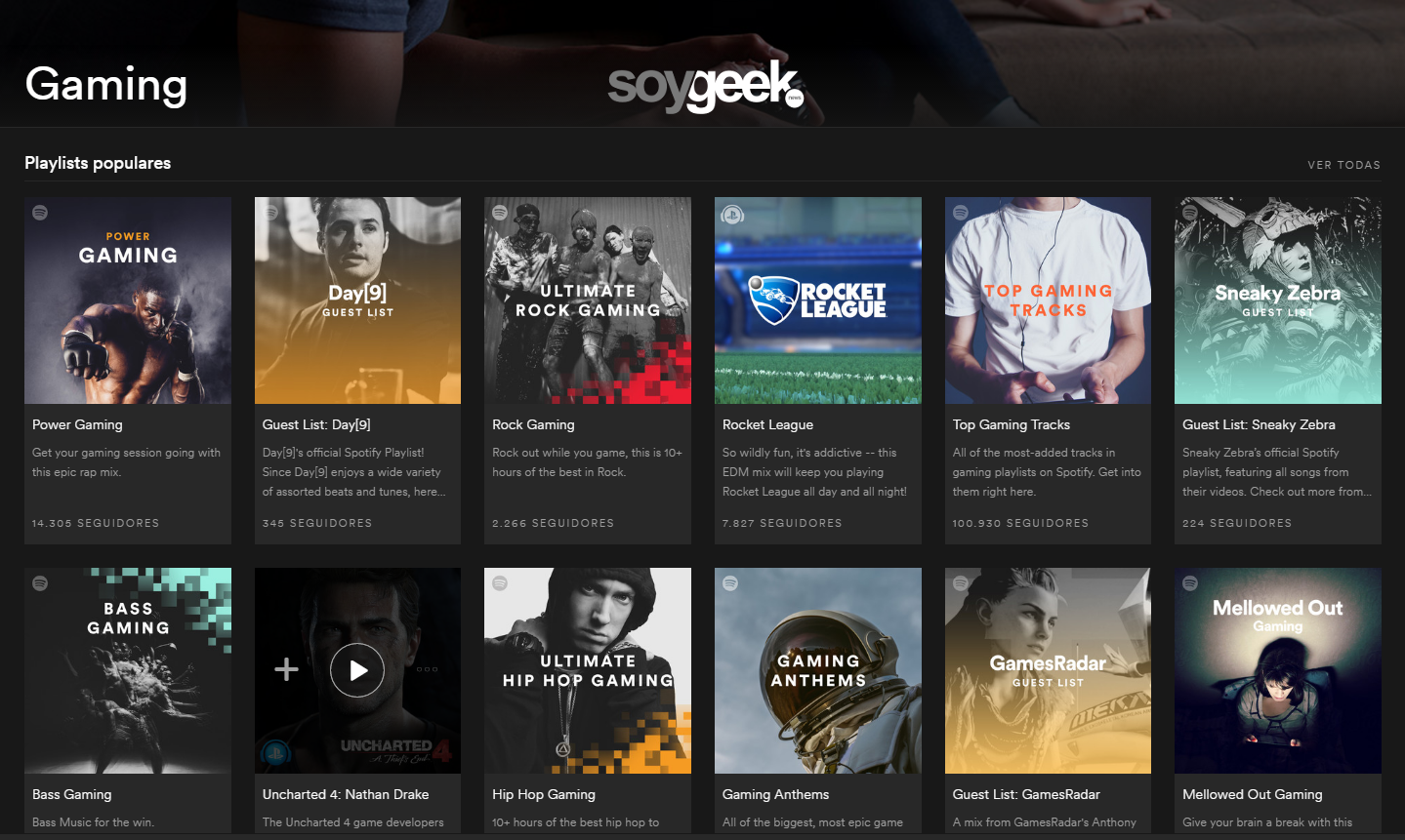 Spotify Gaming una nueva categoría de música para los gamers