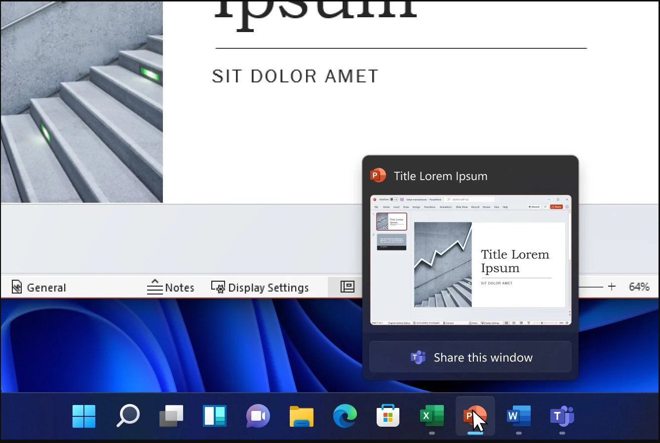 Windows 11 agrega botón para compartir a Microsoft Teams