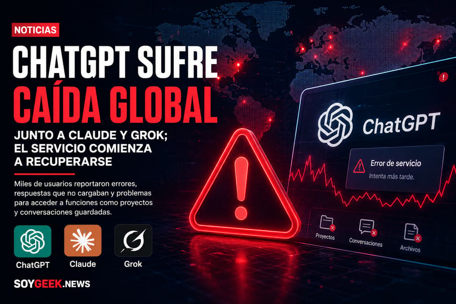 ChatGPT sufre caída global junto a Claude y Grok; el servicio comienza a recuperarse
